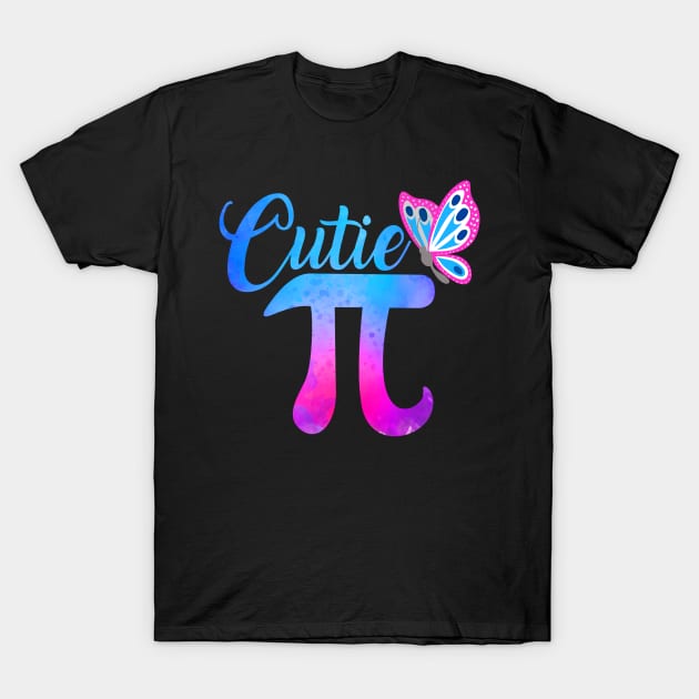 Cute & Funny Cutie Pi Math Pie Butterfly Math Pun T-Shirt by theperfectpresents